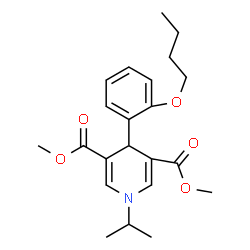 ChemSpider 2D Image | Dimethyl 4-(2-butoxyphenyl)-1-isopropyl-1,4-dihydro-3,5-pyridinedicarboxylate | C22H29NO5