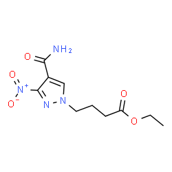 ChemSpider 2D Image | ETHYL 4-(4-CARBAMOYL-3-NITROPYRAZOL-1-YL)BUTANOATE | C10H14N4O5