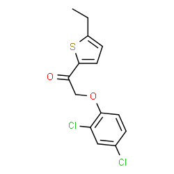 ChemSpider 2D Image | 2-(2,4-Dichlorophenoxy)-1-(5-ethyl-2-thienyl)ethanone | C14H12Cl2O2S