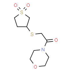 ChemSpider 2D Image | 2-[(1,1-Dioxidotetrahydro-3-thiophenyl)sulfanyl]-1-(4-morpholinyl)ethanone | C10H17NO4S2