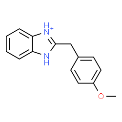 ChemSpider 2D Image | 2-(4-Methoxybenzyl)-1H-3,1-benzimidazol-3-ium | C15H15N2O