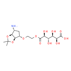 ChemSpider 2D Image | (2S,3R,4S,5S)-6-(2-{[(3aR,4S,6R,6aS)-6-Amino-2,2-dimethyltetrahydro-3aH-cyclopenta[d][1,3]dioxol-4-yl]oxy}ethoxy)-2,3,4,5-tetrahydroxy-6-oxohexanoic acid | C16H27NO11