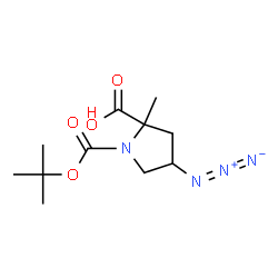 ChemSpider 2D Image | 4-Azido-2-methyl-1-{[(2-methyl-2-propanyl)oxy]carbonyl}proline | C11H18N4O4