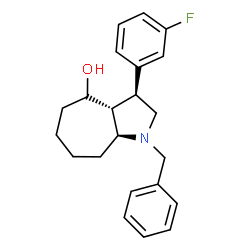 ChemSpider 2D Image | (3S,3aR,8aS)-1-Benzyl-3-(3-fluorophenyl)decahydrocyclohepta[b]pyrrol-4-ol | C22H26FNO