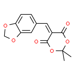 ChemSpider 2D Image | 5-(1,3-Benzodioxol-5-ylmethylene)-2,2-dimethyl-1,3-dioxane-4,6-dione | C14H12O6