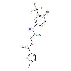 ChemSpider 2D Image | 2-{[4-Chloro-3-(trifluoromethyl)phenyl]amino}-2-oxoethyl 5-methyl-2-furoate | C15H11ClF3NO4