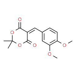 ChemSpider 2D Image | 5-(3,4-Dimethoxybenzylidene)-2,2-dimethyl-1,3-dioxane-4,6-dione | C15H16O6