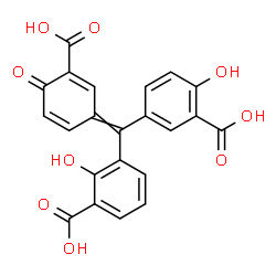 ChemSpider 2D Image | 3-[(3-Carboxy-4-hydroxyphenyl)(3-carboxy-4-oxo-2,5-cyclohexadien-1-ylidene)methyl]-2-hydroxybenzoic acid | C22H14O9