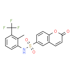 ChemSpider 2D Image | N-[2-Methyl-3-(trifluoromethyl)phenyl]-2-oxo-2H-chromene-6-sulfonamide | C17H12F3NO4S