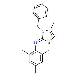 ChemSpider 2D Image | (2Z)-3-Benzyl-N-mesityl-4-methyl-1,3-thiazol-2(3H)-imine | C20H22N2S