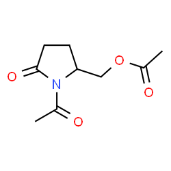 ChemSpider 2D Image | (1-Acetyl-5-oxo-2-pyrrolidinyl)methyl acetate | C9H13NO4