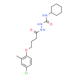 ChemSpider 2D Image | 2-[4-(4-Chloro-2-methylphenoxy)butanoyl]-N-cyclohexylhydrazinecarboxamide | C18H26ClN3O3