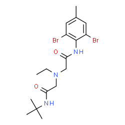 ChemSpider 2D Image | 2-[{2-[(2,6-Dibromo-4-methylphenyl)amino]-2-oxoethyl}(ethyl)amino]-N-(2-methyl-2-propanyl)acetamide | C17H25Br2N3O2