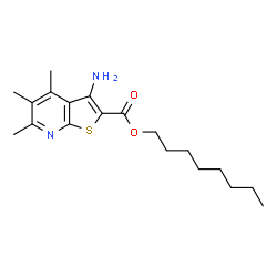 ChemSpider 2D Image | Octyl 3-amino-4,5,6-trimethylthieno[2,3-b]pyridine-2-carboxylate | C19H28N2O2S
