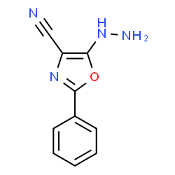 ChemSpider 2D Image | 5-Hydrazino-2-phenyl-1,3-oxazole-4-carbonitrile | C10H8N4O