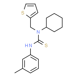 ChemSpider 2D Image | 1-Cyclohexyl-3-(3-methylphenyl)-1-(2-thienylmethyl)thiourea | C19H24N2S2