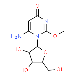 ChemSpider 2D Image | 6-Amino-2-methoxy-1-pentofuranosyl-4(1H)-pyrimidinone | C10H15N3O6