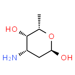 ChemSpider 2D Image | 3-Amino-2,3,6-trideoxy-alpha-L-lyxo-hexopyranose | C6H13NO3