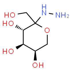 ChemSpider 2D Image | (3S,4R,5R)-2-Hydrazino-2-(hydroxymethyl)tetrahydro-2H-pyran-3,4,5-triol (non-preferred name) | C6H14N2O5