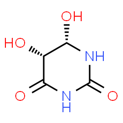 ChemSpider 2D Image | (5R,6S)-5,6-Dihydroxydihydro-2,4(1H,3H)-pyrimidinedione | C4H6N2O4