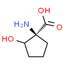 ChemSpider 2D Image | (1S)-1-Amino-2-hydroxycyclopentanecarboxylic acid | C6H11NO3