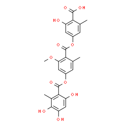 ChemSpider 2D Image | 2-Hydroxy-4-({2-methoxy-6-methyl-4-[(3,4,6-trihydroxy-2-methylbenzoyl)oxy]benzoyl}oxy)-6-methylbenzoic acid | C25H22O11
