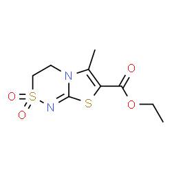 ChemSpider 2D Image | Ethyl 6-methyl-3,4-dihydro[1,3]thiazolo[2,3-c][1,2,4]thiadiazine-7-carboxylate 2,2-dioxide | C9H12N2O4S2
