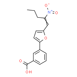 ChemSpider 2D Image | 3-[5-(2-Nitro-1-penten-1-yl)-2-furyl]benzoic acid | C16H15NO5