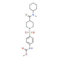 ChemSpider 2D Image | Methyl [4-({4-[cyclohexyl(methyl)carbamoyl]-1-piperidinyl}sulfonyl)phenyl]carbamate | C21H31N3O5S