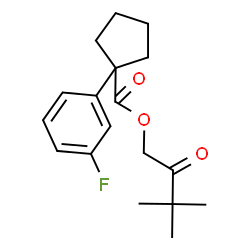 ChemSpider 2D Image | 3,3-Dimethyl-2-oxobutyl 1-(3-fluorophenyl)cyclopentanecarboxylate | C18H23FO3