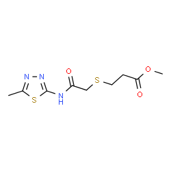 ChemSpider 2D Image | Methyl 3-({2-[(5-methyl-1,3,4-thiadiazol-2-yl)amino]-2-oxoethyl}sulfanyl)propanoate | C9H13N3O3S2
