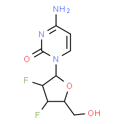 ChemSpider 2D Image | 4-Amino-1-(2,3-dideoxy-2,3-difluoropentofuranosyl)-2(1H)-pyrimidinone | C9H11F2N3O3