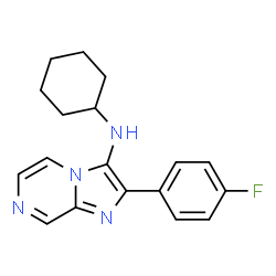 ChemSpider 2D Image | N-Cyclohexyl-2-(4-fluorophenyl)imidazo[1,2-a]pyrazin-3-amine | C18H19FN4