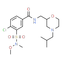 ChemSpider 2D Image | 4-Chloro-N-[(4-isobutyl-2-morpholinyl)methyl]-3-[methoxy(methyl)sulfamoyl]benzamide | C18H28ClN3O5S