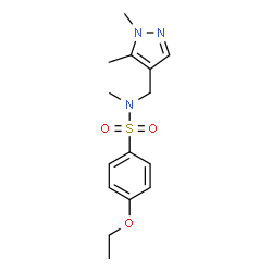 ChemSpider 2D Image | N-[(1,5-Dimethyl-1H-pyrazol-4-yl)methyl]-4-ethoxy-N-methylbenzenesulfonamide | C15H21N3O3S