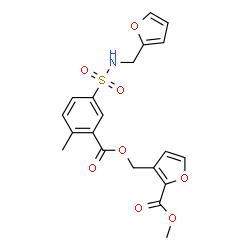 ChemSpider 2D Image | Methyl 3-[({5-[(2-furylmethyl)sulfamoyl]-2-methylbenzoyl}oxy)methyl]-2-furoate | C20H19NO8S