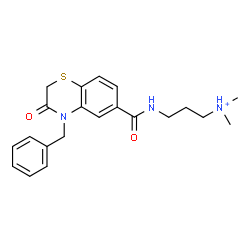 ChemSpider 2D Image | 3-{[(4-Benzyl-3-oxo-3,4-dihydro-2H-1,4-benzothiazin-6-yl)carbonyl]amino}-N,N-dimethyl-1-propanaminium | C21H26N3O2S