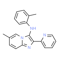 ChemSpider 2D Image | 6-Methyl-N-(2-methylphenyl)-2-(2-pyridinyl)imidazo[1,2-a]pyridin-3-amine | C20H18N4