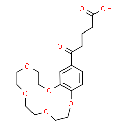 ChemSpider 2D Image | 5-(2,3,5,6,8,9,11,12-Octahydro-1,4,7,10,13-benzopentaoxacyclopentadecin-15-yl)-5-oxopentanoic acid | C19H26O8