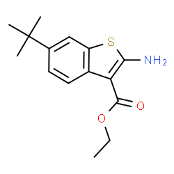 ChemSpider 2D Image | Ethyl 2-amino-6-tert-butyl-1-benzothiophene-3-carboxylate | C15H19NO2S