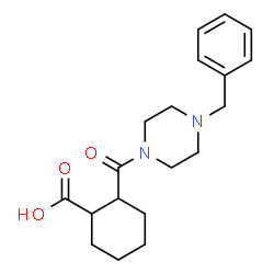ChemSpider 2D Image | 2-(4-benzylpiperazine-1-carbonyl)cyclohexane-1-carboxylic acid | C19H26N2O3