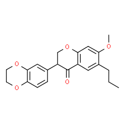ChemSpider 2D Image | 3-(2,3-Dihydro-1,4-benzodioxin-6-yl)-7-methoxy-6-propyl-2,3-dihydro-4H-chromen-4-one | C21H22O5