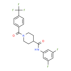 ChemSpider 2D Image | N-(3,5-Difluorophenyl)-1-[4-(trifluoromethyl)benzoyl]-4-piperidinecarboxamide | C20H17F5N2O2