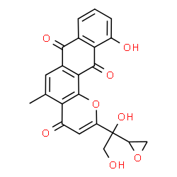ChemSpider 2D Image | 2-[1,2-Dihydroxy-1-(2-oxiranyl)ethyl]-11-hydroxy-5-methyl-4H-naphtho[2,3-h]chromene-4,7,12-trione | C22H16O8
