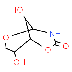 ChemSpider 2D Image | 8,9-Dihydroxy-2,6-dioxa-4-azabicyclo[3.3.1]nonan-3-one | C6H9NO5