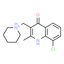 ChemSpider 2D Image | 1-[(8-Chloro-2-methyl-4-oxo-1,4-dihydro-3-quinolinyl)methyl]piperidinium | C16H20ClN2O