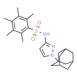 ChemSpider 2D Image | N-[1-(Adamantan-1-yl)-1H-pyrazol-3-yl]-2,3,4,5,6-pentamethylbenzenesulfonamide | C24H33N3O2S
