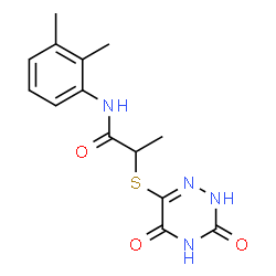 ChemSpider 2D Image | N-(2,3-Dimethylphenyl)-2-[(3,5-dioxo-2,3,4,5-tetrahydro-1,2,4-triazin-6-yl)sulfanyl]propanamide | C14H16N4O3S