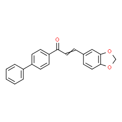 ChemSpider 2D Image | 3-(1,3-Benzodioxol-5-yl)-1-(4-biphenylyl)-2-propen-1-one | C22H16O3