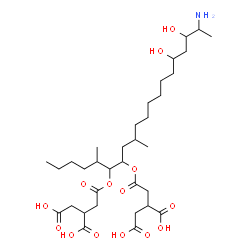 ChemSpider 2D Image | 2,2'-{(19-Amino-16,18-dihydroxy-5,9-dimethyl-6,7-icosanediyl)bis[oxy(2-oxo-2,1-ethanediyl)]}disuccinic acid | C34H59NO14